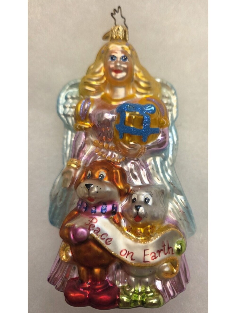 Christopher Radko 1998 Pet GUARDIAN ANGEL Handpainted Glass Ornament, Mint!